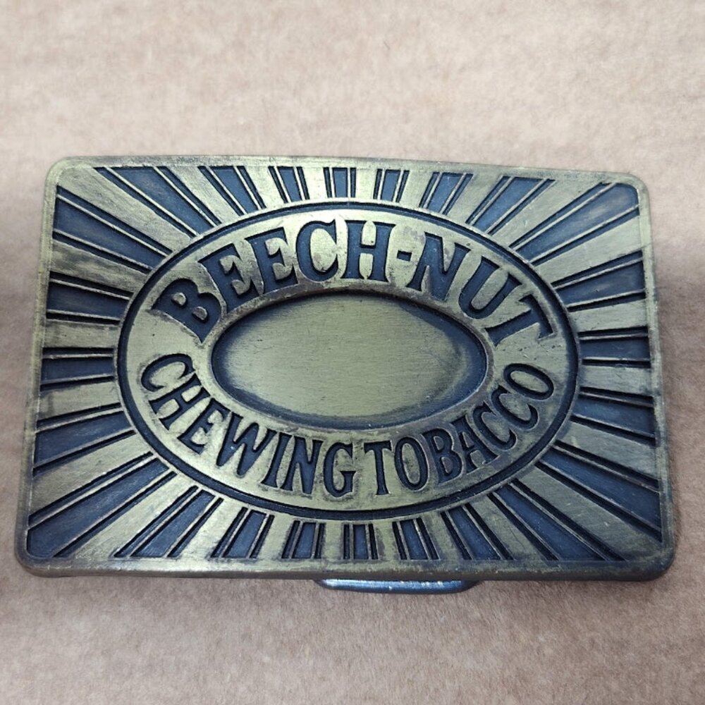 Vintage Beechnut Chewing Tobacco Advertising Promo Logo Belt Buckle - Picture 7 of 9